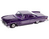 1961 Dodge Dart Phoenix Lowrider Purple Sky Metallic with Graphics and Purple Interior Vintage Muscle Series 1/64 Diecast Model Car Auto World 64512-AWSP195B