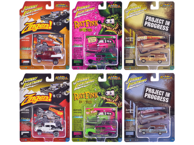 Street Freaks 2025 Release 2 of 6 Cars 1/64 Diecast Model Cars Johnny Lightning JLSF031