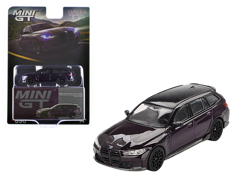 BMW M3 M Performance Touring Daytona Violet Metallic with Black Top Limited Edition 1/64 Diecast Model Car Mini GT MGT00896