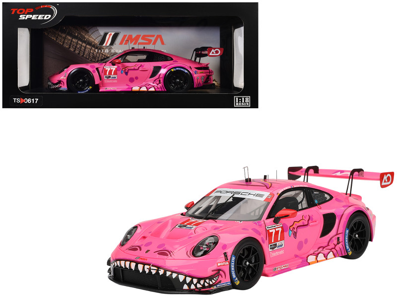 Porsche 911 GT3 R #77 Julien Andlauer Laurin Heinrich AO Racing Roxy IMSA SportsCar Weekend Road America 2024 1/18 Model Car Top Speed TS0617