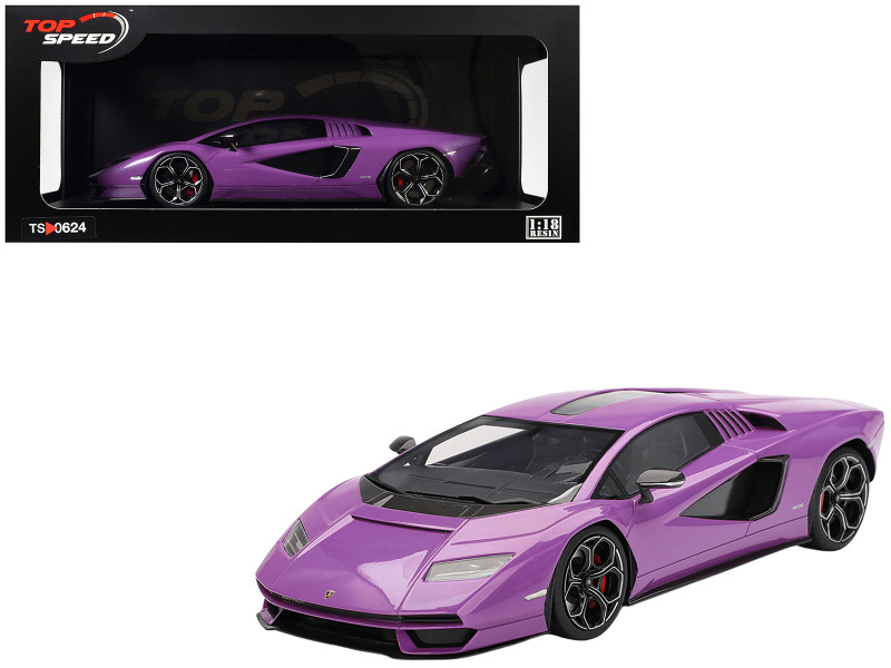 Lamborghini Countach LPI 800 4 Viola 30th Purple Metallic 1/18 Model Car Top Speed TS0624