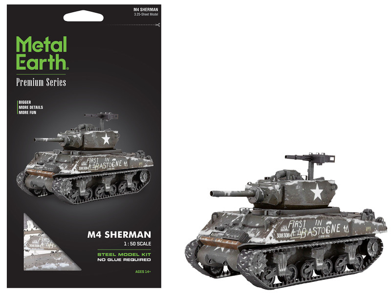 Model Kit United States M4 Sherman Tank Moderate Difficulty Steel Model Metal Earth PS2024