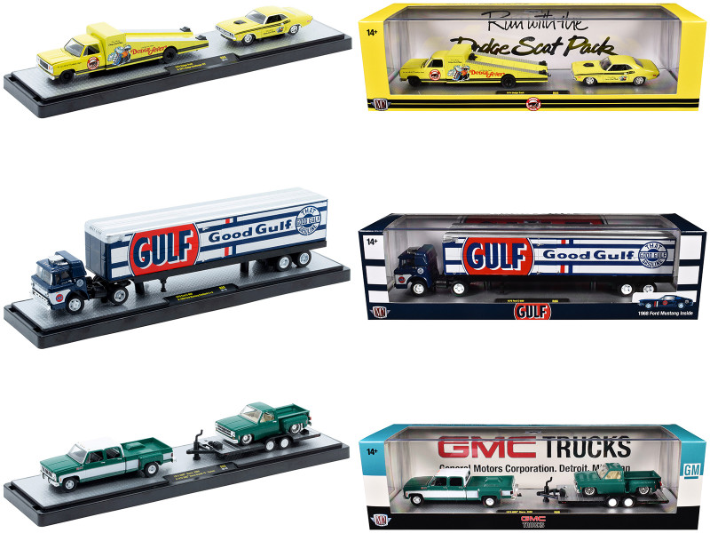 Auto Haulers Set of 3 Trucks Release 88 Limited Edition to 9600 pieces Worldwide 1/64 Diecast Model Cars M2 Machines 36000-88
