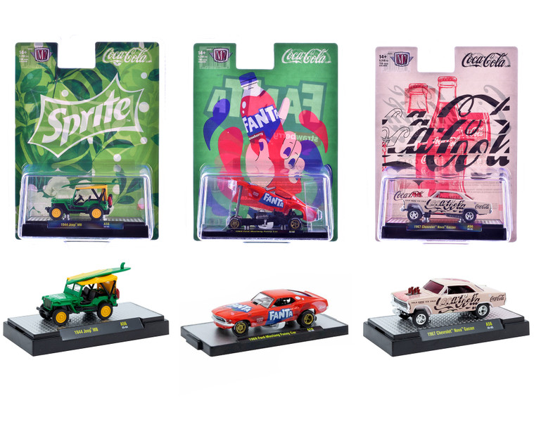 Sodas Set of 3 pieces Release 56 Limited Edition to 10000 pieces Worldwide 1/64 Diecast Model Cars M2 Machines 52500-A56
