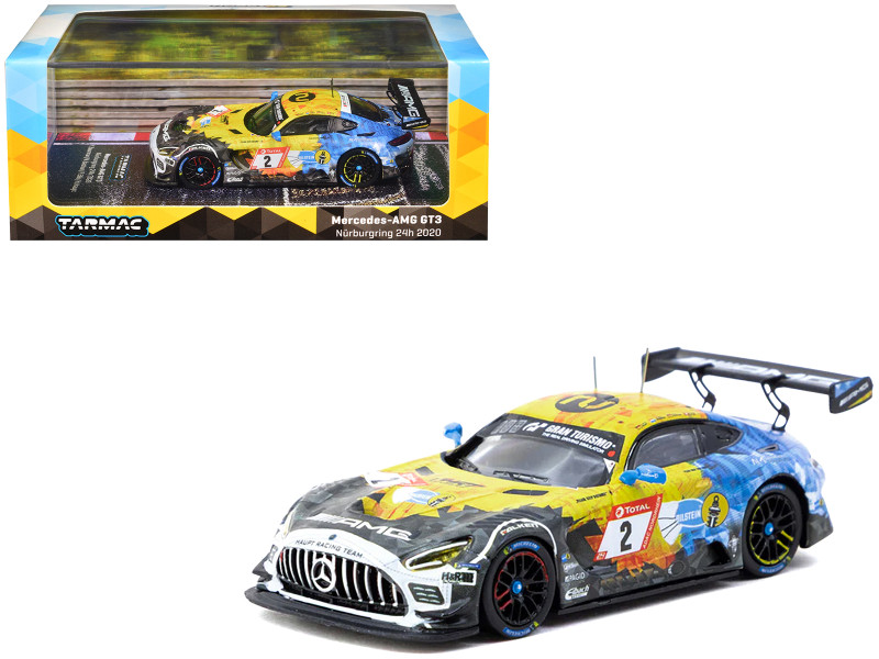 Mercedes AMG GT3 #2 Yelmer Buurman Nico Bastian Philip Ellis Hubert Haupt 24 Hours of Nurburgring 2020 Hobby64 Series 1/64 Diecast Model Tarmac Works T64-062-20NUR02