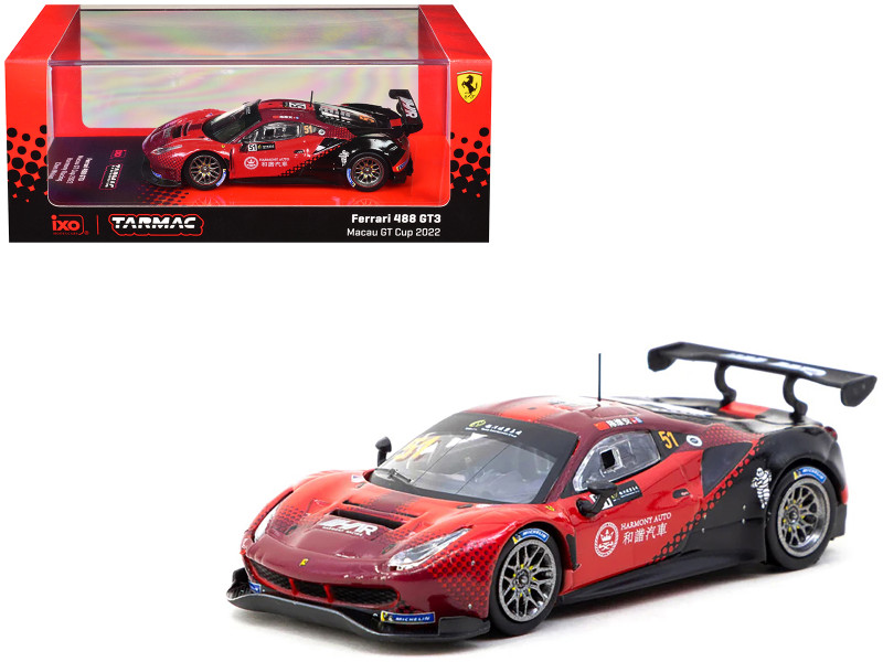 Ferrari 488 GT3 #51 Chen Weian Harmony Racing Macau GT Cup 2022 Hobby64 Series 1/64 Diecast Model Car Tarmac Works T64-072-22MGP51