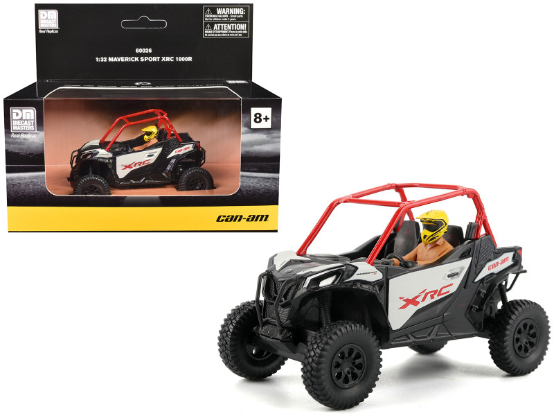 Can Am Maverick Sport XRC 1000R Red and Gray with Driver Figure 1/32 Diecast Model BRP Models 60026