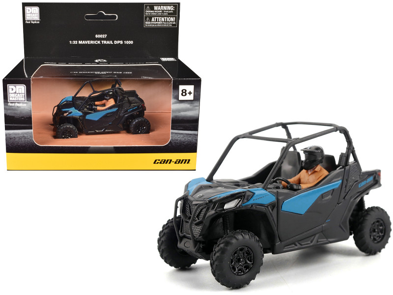 Can Am Maverick Trail DPS 1000 Blue and Black with Driver Figure 1/32 Diecast Model BRP Models 60027