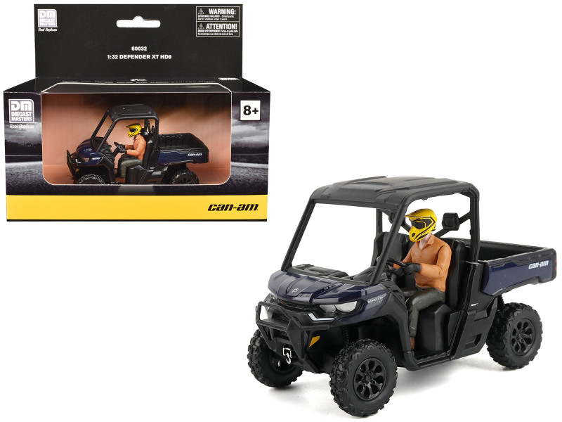 Can Am Defender XT HD9 Navy Blue and Black with Driver Figure 1/32 Diecast Model BRP Models 60032