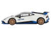 Lamborghini Huracan STO Bianco Asopo White with Black Top and Blue Accents Limited Edition 1/64 Diecast Model Car Mini GT MGT00788