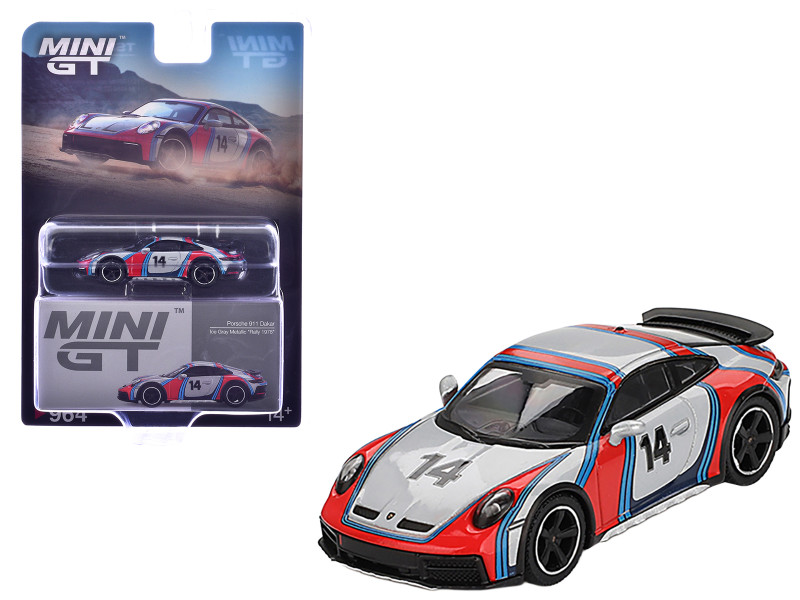 Porsche 911 Dakar #14 Rally 1978 Ice Gray Metallic Limited Edition 1/64 Diecast Model Car Mini GT MGT00964