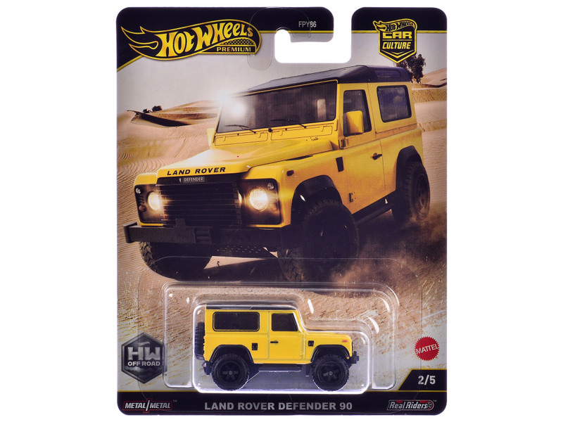 Land Rover Defender 90 Yellow with Black Top HW Off Road Series Diecast Model Car Hot Wheels JBK74