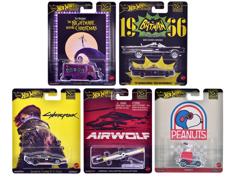Pop Culture 2025 5 piece Set M Premium Series Diecast Model Cars Hot Wheels HXD63-956M