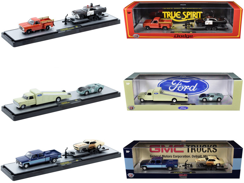 Auto Haulers Set of 3 Trucks Release 89 Limited Edition to 8000 pieces Worldwide 1/64 Diecast Models M2 Machines 36000-89