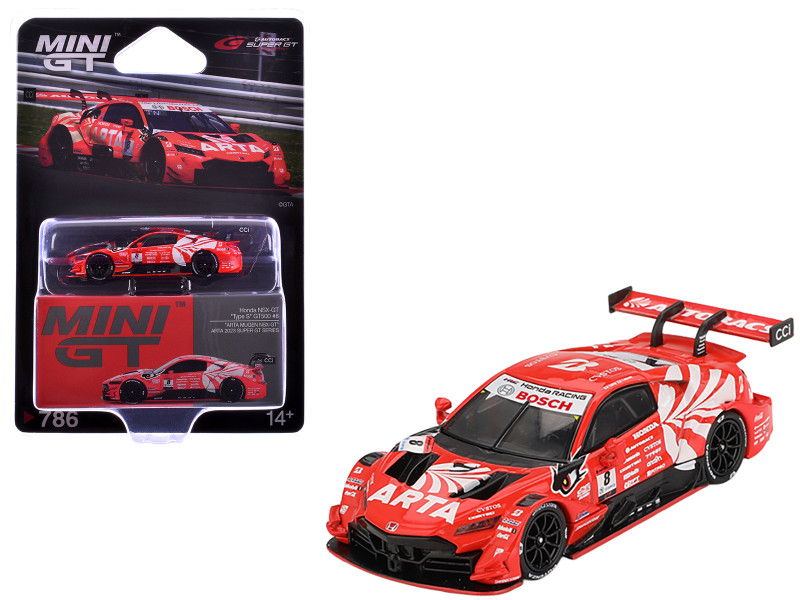 Honda NSX GT Type S GT500 #8 Tomoki Nojiri Toshiki Oyu ARTA Super GT Series 2023 Limited Edition 1/64 Diecast Model Car Mini GT MGT00786