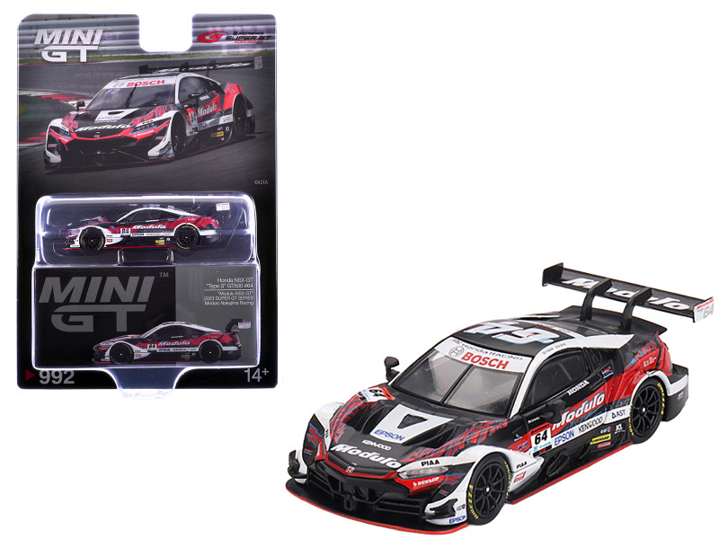 Honda NSX GT Type S GT500 #64 Takuya Izawa Kakunoshin Ohta Modulo Nakajima Racing Super GT Series 2023 Limited Edition 1/64 Diecast Model Car Mini GT MGT00992