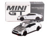 2024 Nissan GT R Nismo R35 Brilliant White Pearl with Carbon Hood and Top Limited Edition 1/64 Diecast Model Car Mini GT MGT01045