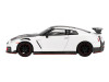 2024 Nissan GT R Nismo R35 Brilliant White Pearl with Carbon Hood and Top Limited Edition 1/64 Diecast Model Car Mini GT MGT01045