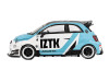 ABARTH 595 LB Works x Abas Works IZTK Light Blue and White with Black Top Limited Edition 1/64 Diecast Model Car Mini GT MGT01051