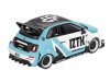 ABARTH 595 LB Works x Abas Works IZTK Light Blue and White with Black Top Limited Edition 1/64 Diecast Model Car Mini GT MGT01051