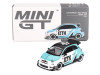 ABARTH 595 LB Works x Abas Works IZTK Light Blue and White with Black Top Limited Edition 1/64 Diecast Model Car Mini GT MGT01051