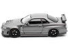 Nissan Skyline GT R R34 Z Tune RHD Right Hand Drive Gray Metallic Thailand Diecast Expo 2025 Event Edition" 1/64 Diecast Model Car Inno Models IN64-R34ZT-TDE25