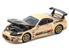 Toyota Supra Top Secret GT300 RHD Right Hand Drive Gold Metallic with Carbon Hood 1/64 Diecast Model Car Pop Race PR640277