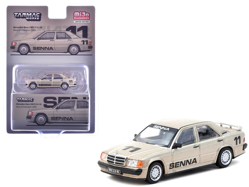 Mercedes Benz 190 E 2 3 16 #11 Ayrton Senna Winner Race of Champions 1984 Global64 Series 1/64 Diecast Model Tarmac Works T64G-047-84ROC11