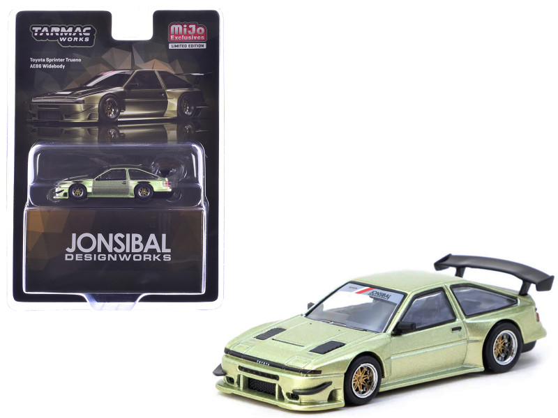Toyota Sprinter Trueno AE86 Widebody RHD Right Hand Drive Jonsibal Designworks Green Metallic Global64 Series 1/64 Diecast Model Tarmac Works T64G-060-GR