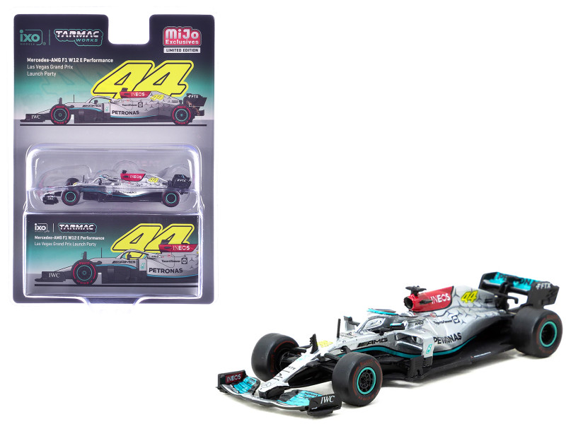 Mercedes AMG F1 W12 E Performance Formula One F1 Las Vegas Grand Prix Launch Party Global64 Series 1/64 Diecast Model Car Tarmac Works T64G-F037-LV