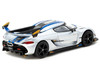 Koenigsegg Jesko Attack Silver Metallic with Blue Stripes Global64 Series 1/64 Diecast Model Tarmac Works T64G-TL052-SL