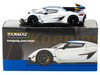Koenigsegg Jesko Attack Silver Metallic with Blue Stripes Global64 Series 1/64 Diecast Model Tarmac Works T64G-TL052-SL