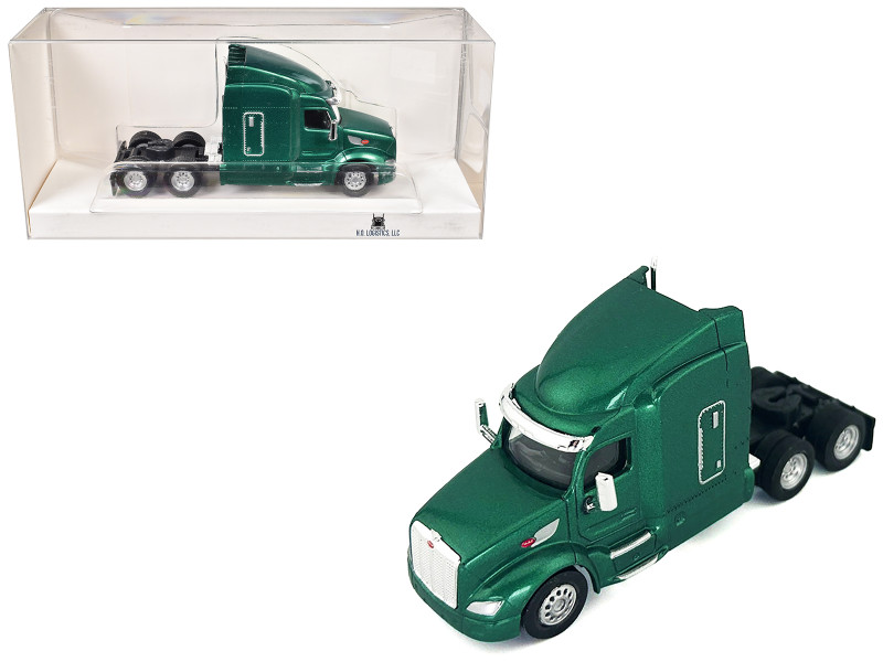 Peterbilt 579 Sleeper Cab Green Metallic 1/87 (HO) Plastic Model Car HO Logistics HL-57905