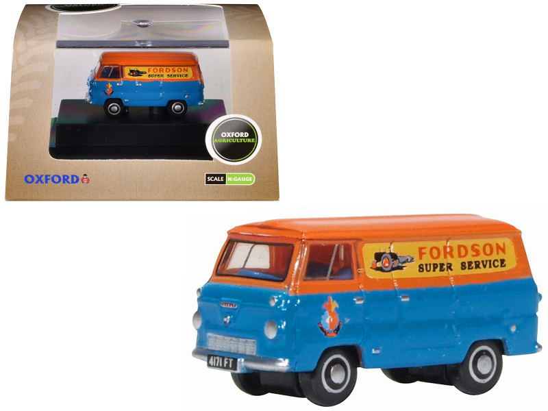 Ford 400E Van RHD Right Hand Drive Fordson Super Service Blue and Orange 1/148 (N) Scale Diecast Model Car Oxford Diecast NFDE011