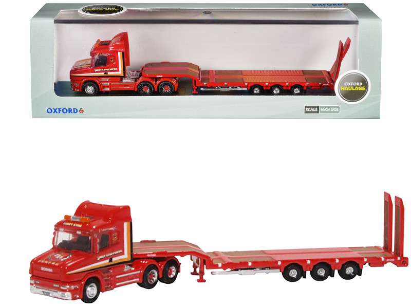 Oxford Diecast NTCAB006 N Gauge 1:148 Scania T Cab Low Loader With Sandy Kydd Lorry