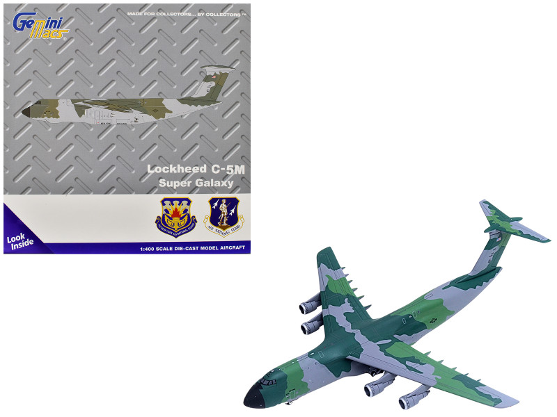 Lockheed C 5M Super Galaxy Transport Aircraft New York Air National Guard, 105th Airlift Wing Stewart Air National Guard Base United States Air Force 68 0226 Green Camouflage Gemini Macs Series 1/400 Diecast Model Airplane GeminiJets GM126