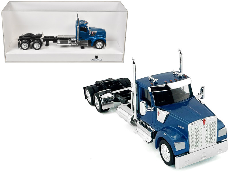 Kenworth W990 2 Axel Day Cab Blue Metallic 1/87 (HO) Plastic Model Car HO Logistics HL-990061