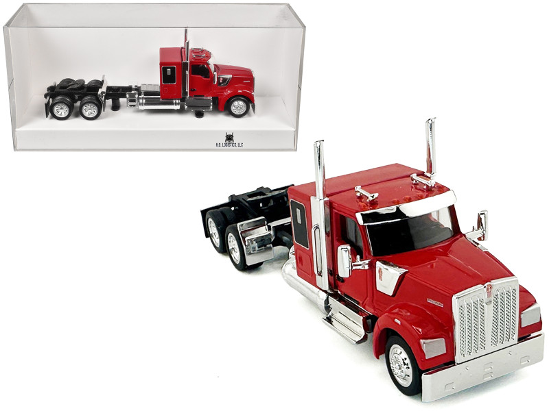 Kenworth W990 with Flat Top Sleeper Cab Red 1/87 (HO) Plastic Model Car HO Logistics HL-990083