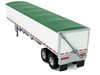 Covered Grain Trailer White with Green Tarp 1/87 (HO) Plastic Model Car HO Logistics HL-466