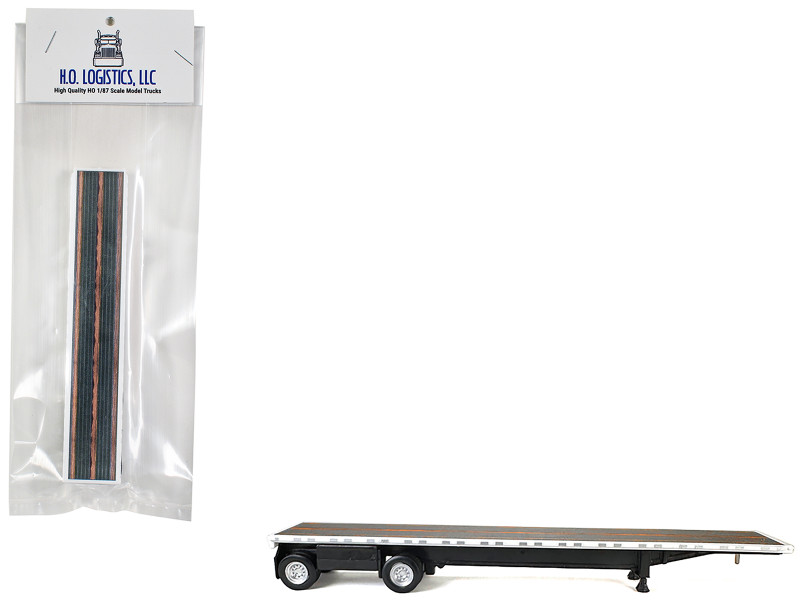 High Boy Spread Axle Flatbed Trailer White 1/87 (HO) Plastic Model Car HO Logistics HL-477