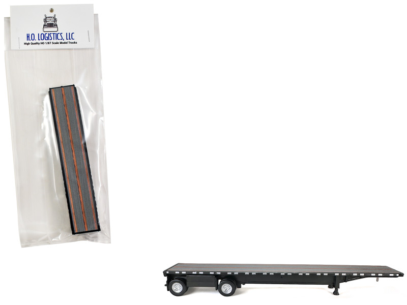 High Boy Spread Axle Flatbed Trailer Black 1/87 (HO) Plastic Model Car HO Logistics HL-479