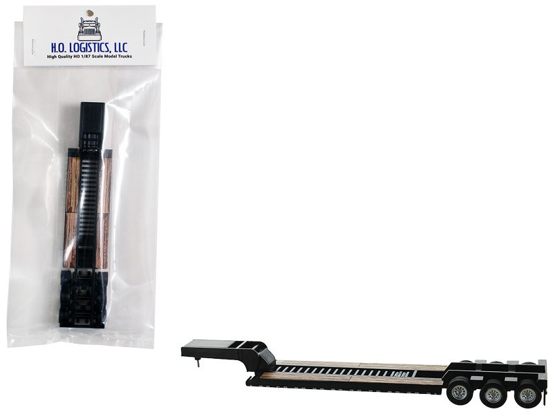 Low Boy Flatbed Trailer Black 1/87 (HO) Plastic Model Car HO Logistics HL-489