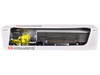Peterbilt 379 with 63 Mid-Roof Sleeper and Wilson Silverstar Livestock Trailer Harrison Trucking Yellow with Black Stripes 1/64 Diecast Model DCP/First Gear 60-2104