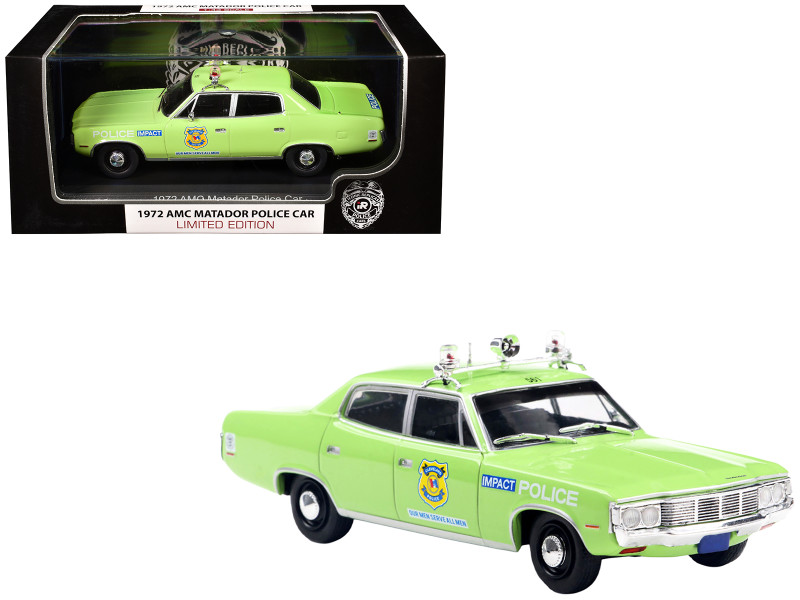 1972 AMC Matador Police Car Cleveland Police Department Light Green 1/43 Diecast Model Iconic Replicas 43-0589