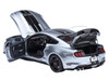 Ford Mustang Shelby GT500 Iconic Silver Metallic with Black Stripes 1/18 Model Car Autoart 73096