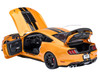 Ford Mustang Shelby GT500 Cyber Orange Metallic with Black Stripes 1/18 Model Car Autoart 73099