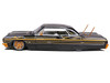 1964 Chevrolet Impala SS Lowrider Black Metallic with Gold Graphics and Gray Interior Lowriders Maisto Design Series 1/26 Diecast Models Maisto 32547-BK