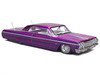 1964 Chevrolet Impala SS Lowrider Candy Purple with Graphics and White Interior Lowriders Maisto Design Series 1/26 Diecast Model Car Maisto 32547-PUR