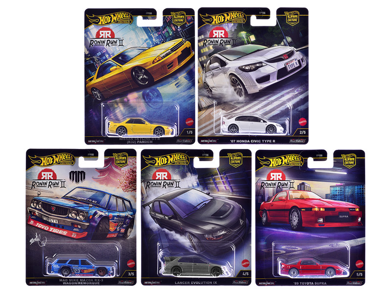Ronin Run II 5 piece Set Car Culture 2025 Series M Diecast Model Cars Hot Wheels FPY86-961M