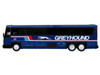 2001 MCI D4000 Coach Bus Greyhound Blue with Stripes Vintage Bus & Motorcoach Collection Limited Edition to 504 pieces Worldwide 1/87 (HO) Diecast Model Iconic Replicas 87-0620